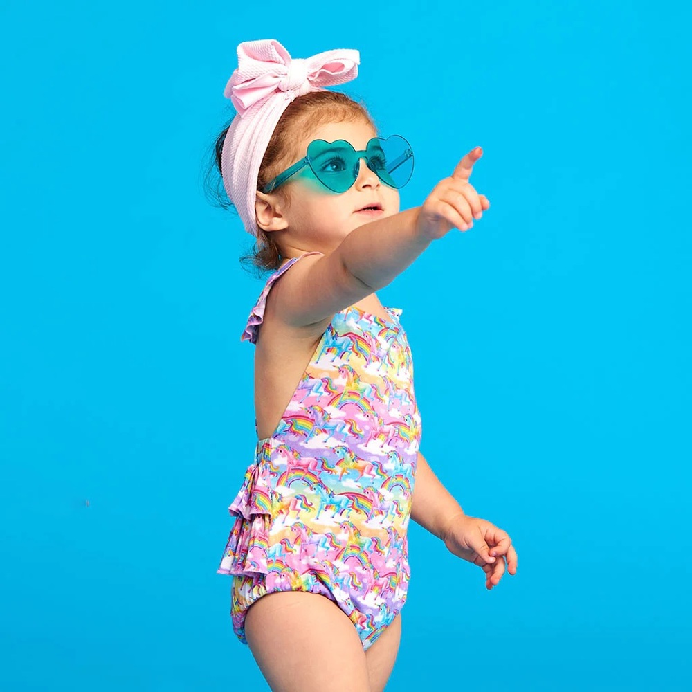 Posh Peanut x Lisa Frank Markie bubble romper